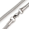 201 Stainless Steel Round Snake Chain Necklaces for Women NJEW-G140-06E-P-1-3