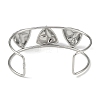 Non-Tarnish 304 Stainless Steel Wide Textured Open Cuff Bangles BJEW-Q348-05P-04-3