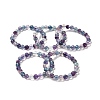 Natural Fluorite Beaded Stretch Bracelets BJEW-K233-01B-02-01-1