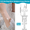 2Pcs 925 Sterling Silver Pendants STER-BBC0008-40-2