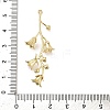 Three-Dimensional Flower Brass Pendants KK-V006-02G-01-4