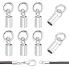 8Pcs Rhodium Plated Sterling Silver Cord Ends FIND-BC0014-09B-1