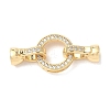Brass Micro Pave Clear Cubic Zirconia Fold Over Clasps KK-U059-34G-1