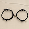 Alloy Heart-shaped Magnetic Braided Rope Bracelets for Couple Girlfriends WG59636-01-1