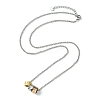 Rings 304 Stainless Steel with Rhinestone Pendant Necklace with Rolo Chains AJEW-Z025-02-1