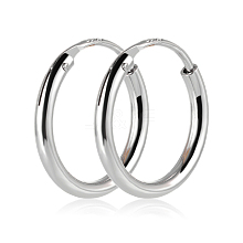 Anti-Tarnish Rhodium Plated 925 Sterling Silver Hoop Earrings Endless Unisex Small Hoop Earrings 10mm Gold Plating Huggie Hoop Earrings for Women Men JE1076A-01