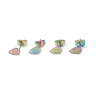 Ion Plating(IP) 304 Stainless Steel Stud Earring Findings STAS-O119-12A-M-1