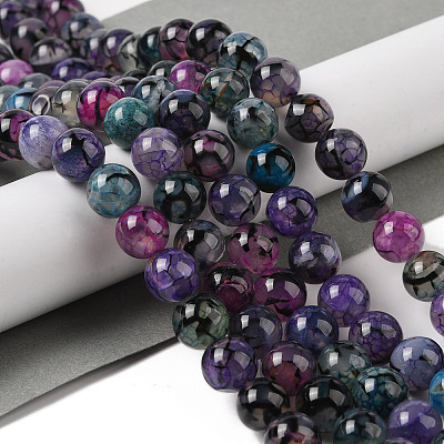 Natural Dragon Veins Agate Bead Strands G-NH0013-B01-02-1