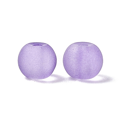 500Pcs 3 Style Transparent Frosted Glass Beads FGLA-FS0001-01-1