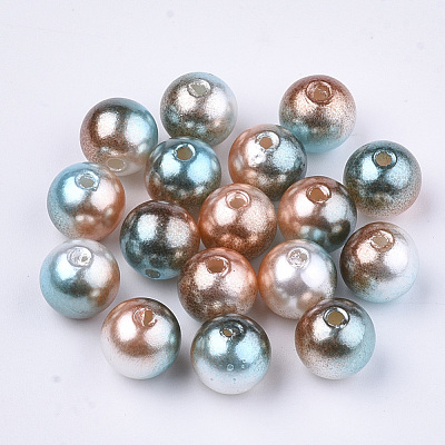 Rainbow ABS Plastic Imitation Pearl Beads OACR-Q174-6mm-09-1