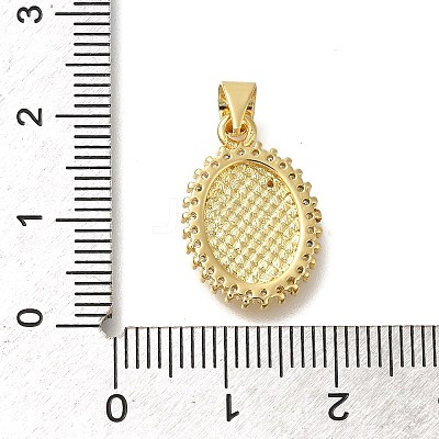 Rack Plating Brass with Cubic Zirconia Pendants KK-Z086-33G-07-1