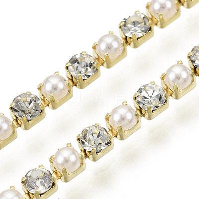 Brass Rhinestone Strass Chains CHC-N017-001A-A25-1