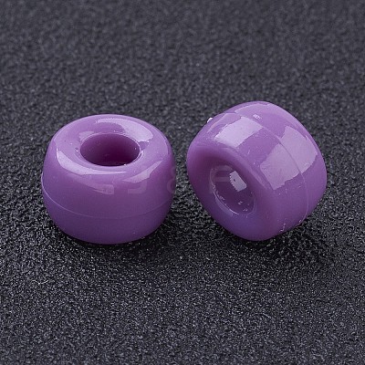 Opaque Acrylic European Beads X-PL338-7-1