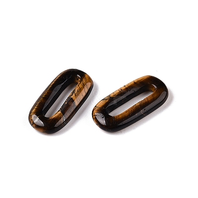 Natural Tiger Eye Oval Pendants G-N342-105N-1
