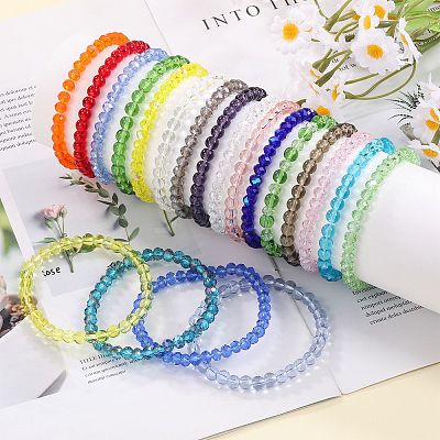 20Pcs Glass Beads Bracelets BJEW-SW001599-01-1