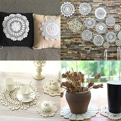 Handmade Cotton Lace Cup Coasters AJEW-GF0008-84B-1