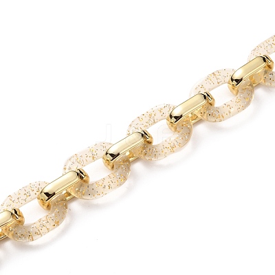 Handmade Transparent Acrylic & CCB Plastic Cable Chains AJEW-JB00828-1