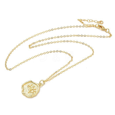 Brass Pendants Necklaces for Women NJEW-B092-05G-1