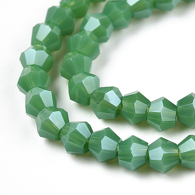 Opaque Solid Color Electroplate Glass Beads Strands EGLA-A039-P2mm-A08-1