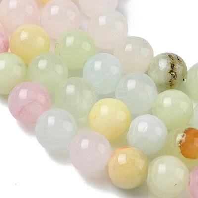Natural Colorful Green Jade Beads Strands G-G757-01-10mm-1