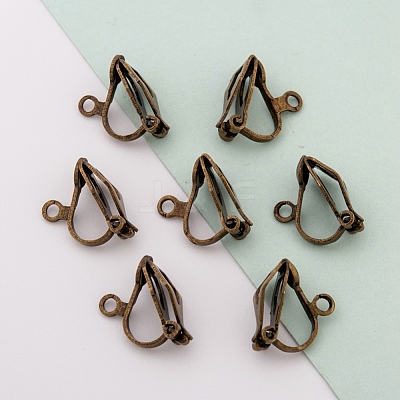 Brass Clip-on Earring Findings EC109-NFAB-1