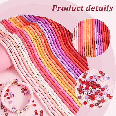 2 Bags Fixed Mixed 25-Color Handmade Polymer Clay Beads CLAY-PH0002-01A-1