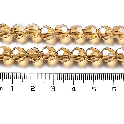 Electroplate Transparent Glass Beads Strands EGLA-A035-T8mm-A17-1