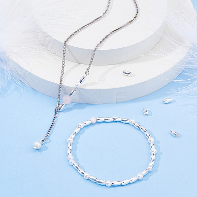 30Pcs Oval 925 Sterling Silver Beads STER-DC0001-71-1