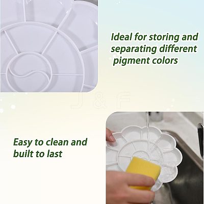 10Pcs Flower Plastic Artist Painting Palette AJEW-GL0003-39-1