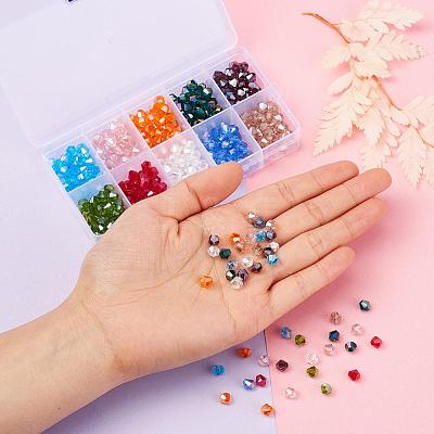 400Pcs 10 Colors Electroplate Glass Beads Strands EGLA-YW0001-15-1