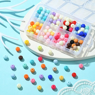 8 Colors Opaque Frosted Acrylic Beads MACR-CJ0001-79-1