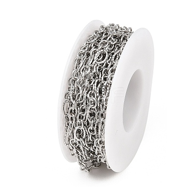 304 Stainless Steel Textured Oval Link Chains CHS-P028-12P-1