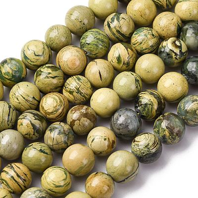 Natural Verdite Stone Beads Strands G-C242-03-10mm-1