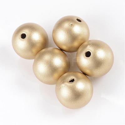 Matte Style Spray Painted Acrylic Beads ACRP-S669-6mm-02-1