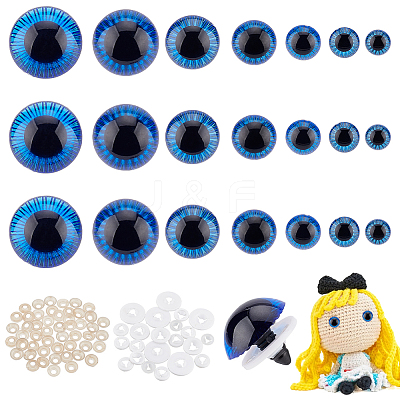 64Pcs 8 Styles Craft Plastic Doll Eyes DOLL-GA0001-18-1