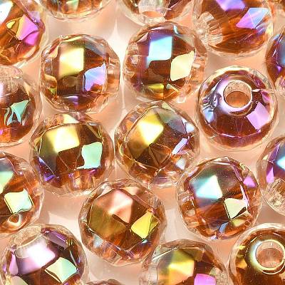 UV Plating Transparent Acrylic European Beads OACR-F004-03C-1