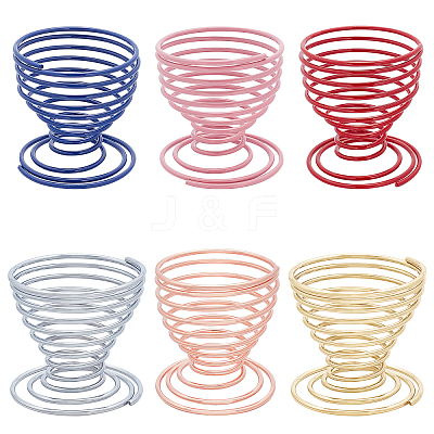 6 Pcs 3 Colors 2 Sizes Stainless Steel Sponge Makeup Blender Holder MRMJ-CA0001-03-1