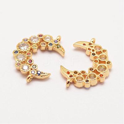Brass Micro Pave Grade AAA Cubic Zirconia Links ZIRC-G090-94G-NR-1
