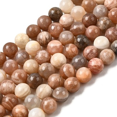 Round Natural Multi-Moonstone Beads Strands G-I176-09-10mm-1