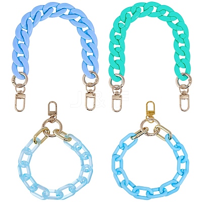 4Pcs 4 Colors Acrylic & Plastic Chain Bag Handles AJEW-BM0001-11A-1
