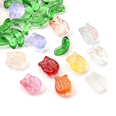 40Pcs 2 Styles Transparent Glass Beads GLAA-FP0001-26-1