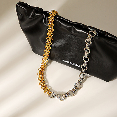 Two Tone 304 Stainless Steel Mixed Link Chain Necklaces WG1584D-01-1