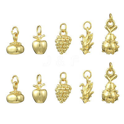 15Pcs 5 Styles Mixed Shapes Brass Pendants KK-CJ0004-44-1