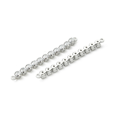 SHEGRACE Brass Pave Clear Cubic Zirconia Connector Charms XGRQ3P326-640P-1