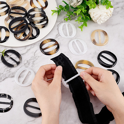 24Pcs 6 Colors Resin Buckle Clasps RESI-FG0001-02-1
