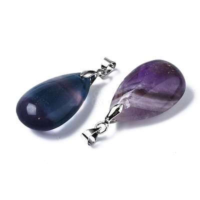 Natural Fluorite Pendants G-S243-21-1