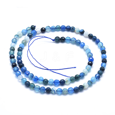 Natural Striped Agate/Banded Agate Beads G-J371-01-6mm-1