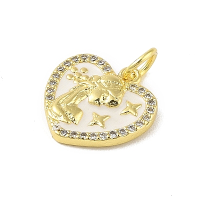Brass Micro Pave Clear Cubic Zirconia Pendants KK-E111-46G-05-1