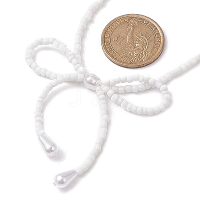 Bowknot 304 Stainless Steel Necklaces NJEW-JN04670-01-1