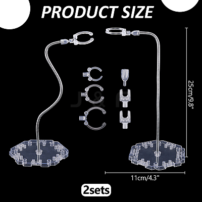 2 Bags 2 Styles Adjustable Plastic Action Figure Display Holders ODIS-WR0001-23A-1